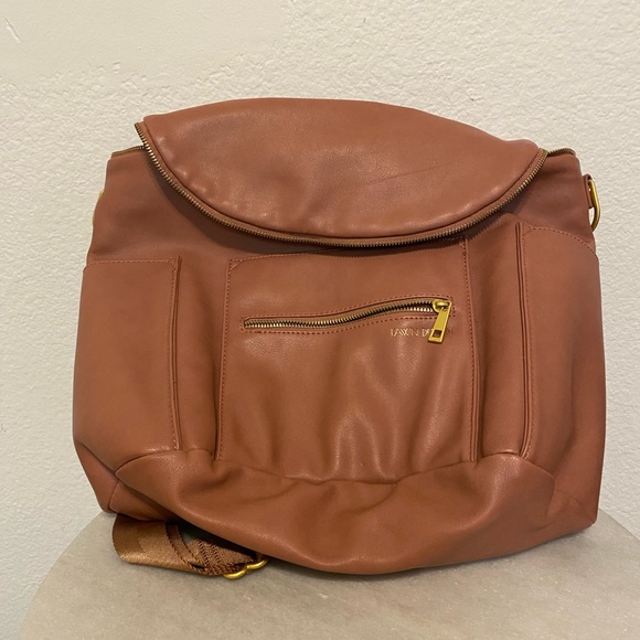 Fawn Design Diaper Bag Pink Faux Leather Gold Hardware Dusty‎ Rose - Picture 2 of 9